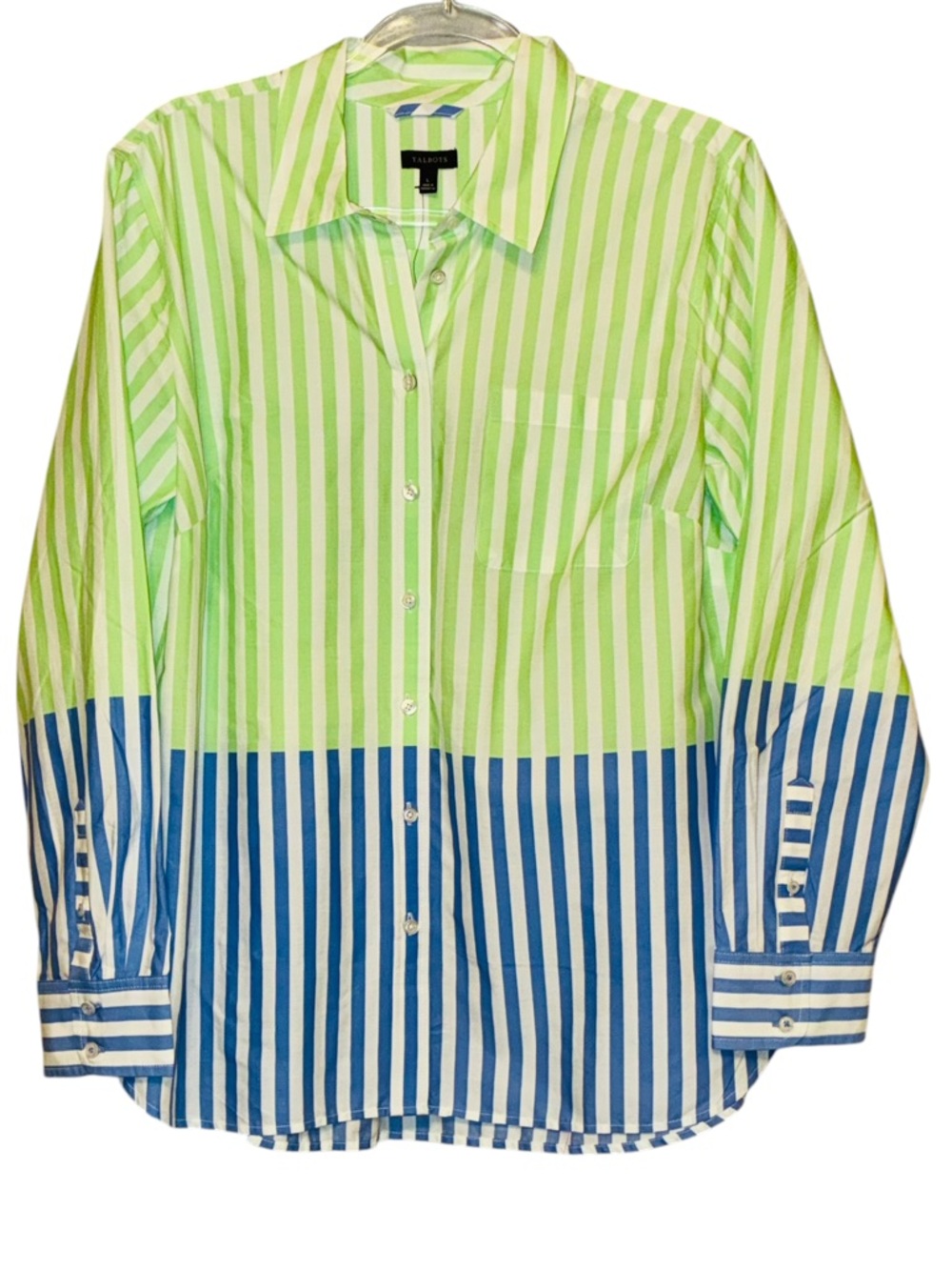 NA XXXX  ???? modern Classic Button Down Wonder Stripe -Green, Blue & White